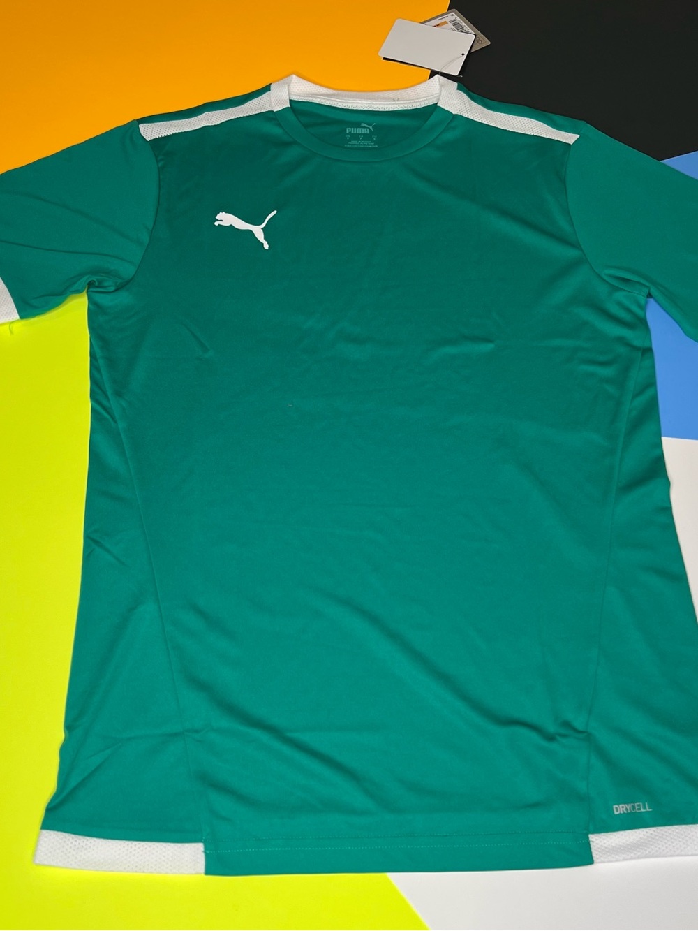 Puma Men's Teal Short-Sleeve Performance Tee with White Accents